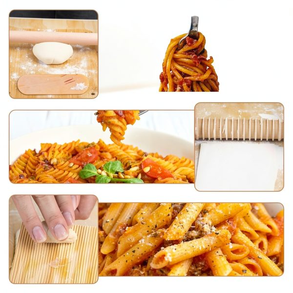 Manual Pasta Maker DigNew 13‑Piece Wood & Metal Kit-3