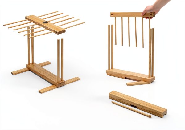 Talentree Pine Wood Pasta Drying Rack Countertop Mount-2