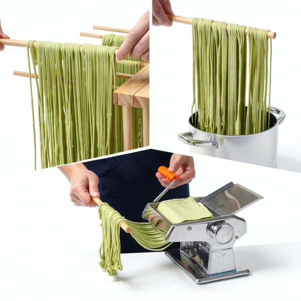 Talentree Pine Wood Pasta Drying Rack Countertop Mount-4