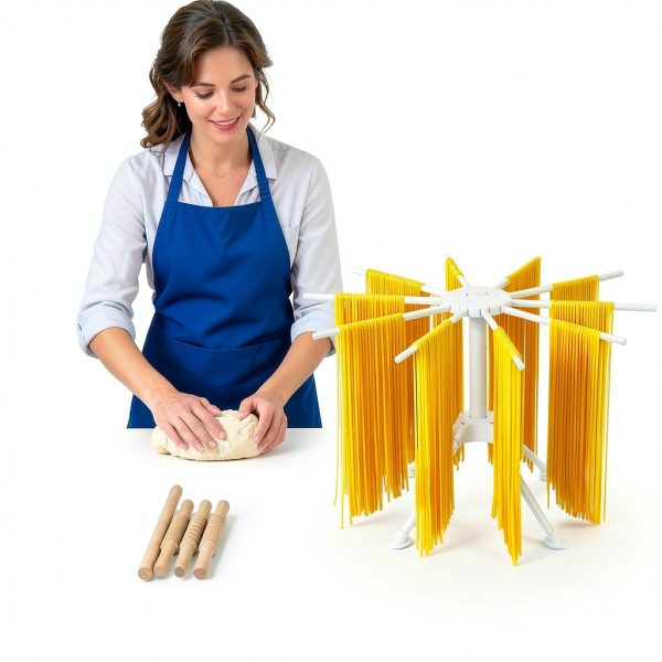 Manual Pasta Maker DigNew 13‑Piece Wood & Metal Kit-5