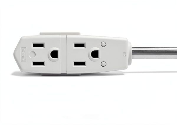 GE 3-Outlet Flat Extension Cord 8 Ft Grounded White Power Strip-2