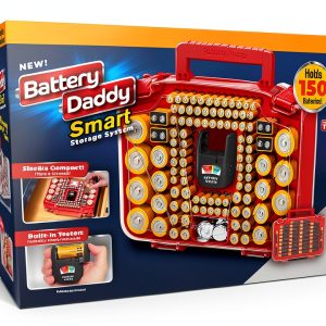 Ontel Battery Daddy Smart - Battery Organizer Storage Case with Tester, Stores & Protects Up to 150 Batteries, Clear Locking Lid, As Seen On TV, Smart - 150 Batteries (BADAS-MC4)-0