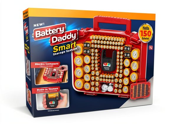 Ontel Battery Daddy Smart - Battery Organizer Storage Case with Tester, Stores & Protects Up to 150 Batteries, Clear Locking Lid, As Seen On TV, Smart - 150 Batteries (BADAS-MC4)-0