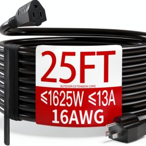 Outdoor Extension Cord 25FT 16/3 Black 13A ETL Listed Yuyao-0