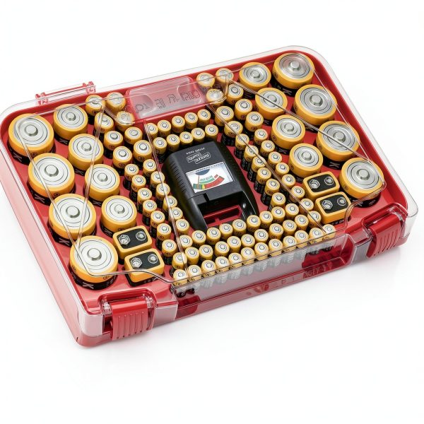 Ontel Battery Daddy Smart - Battery Organizer Storage Case with Tester, Stores & Protects Up to 150 Batteries, Clear Locking Lid, As Seen On TV, Smart - 150 Batteries (BADAS-MC4)-2