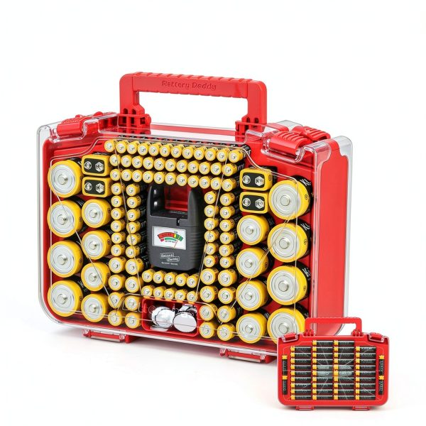 Ontel Battery Daddy Smart - Battery Organizer Storage Case with Tester, Stores & Protects Up to 150 Batteries, Clear Locking Lid, As Seen On TV, Smart - 150 Batteries (BADAS-MC4)-4