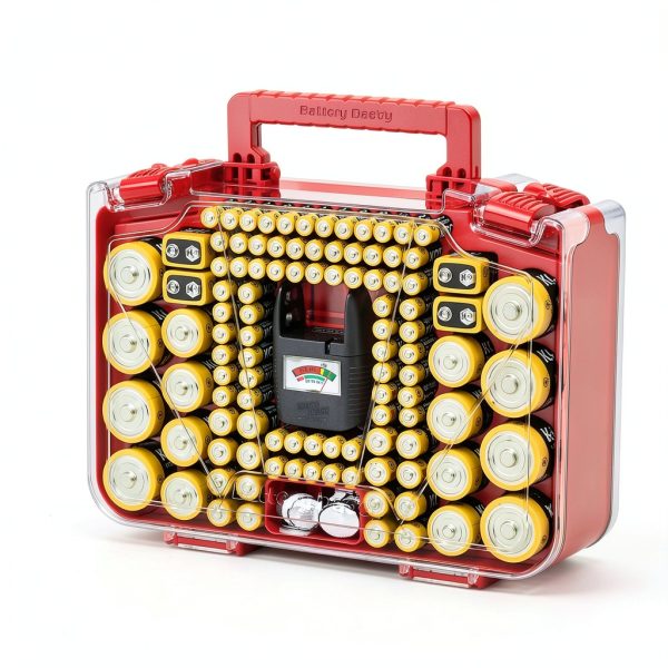 Ontel Battery Daddy Smart - Battery Organizer Storage Case with Tester, Stores & Protects Up to 150 Batteries, Clear Locking Lid, As Seen On TV, Smart - 150 Batteries (BADAS-MC4)-7